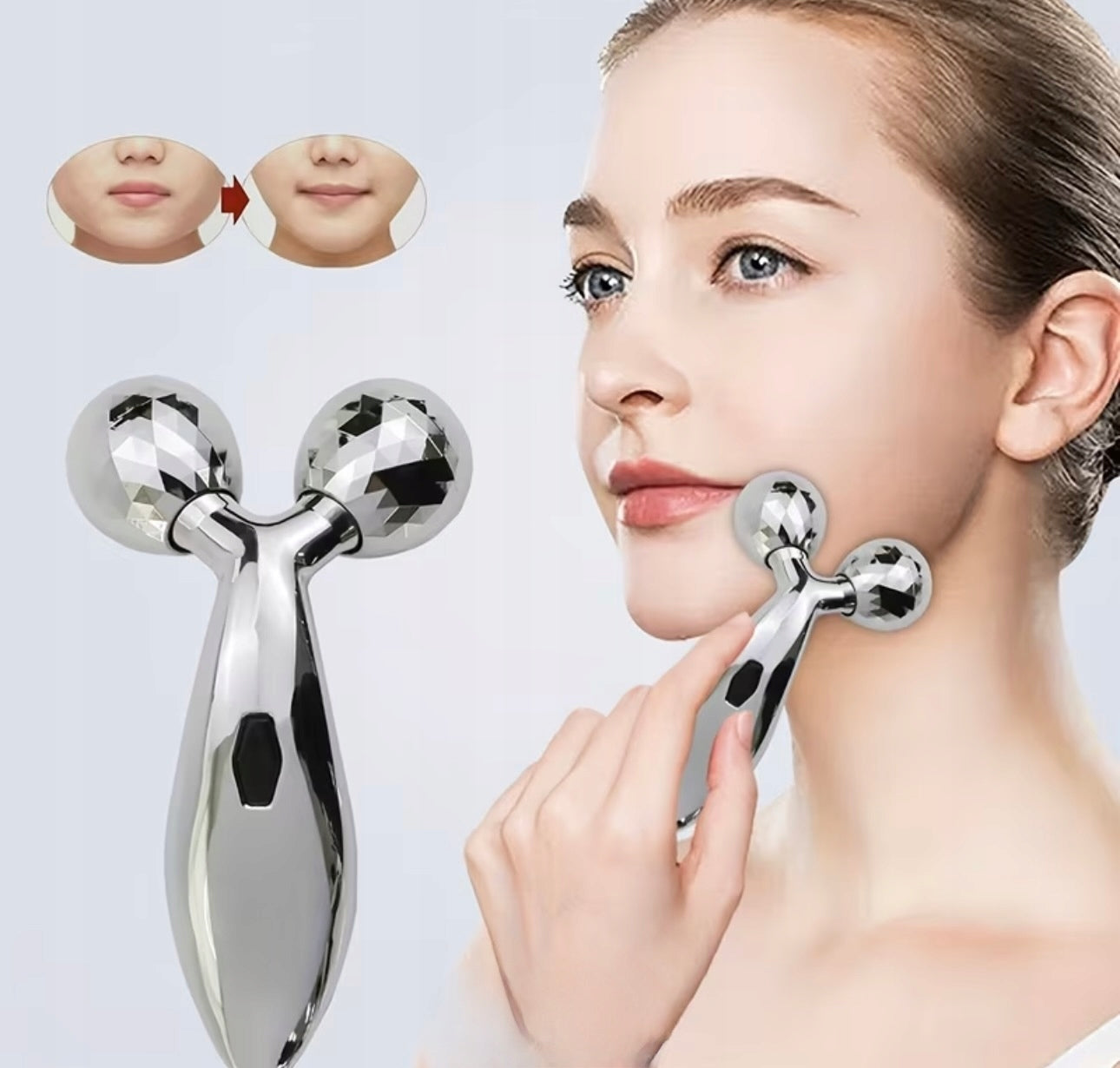 FACE AND BODY MASSAGER LARGE SILVER IDEAL FOR WRINKLES Brand no brand