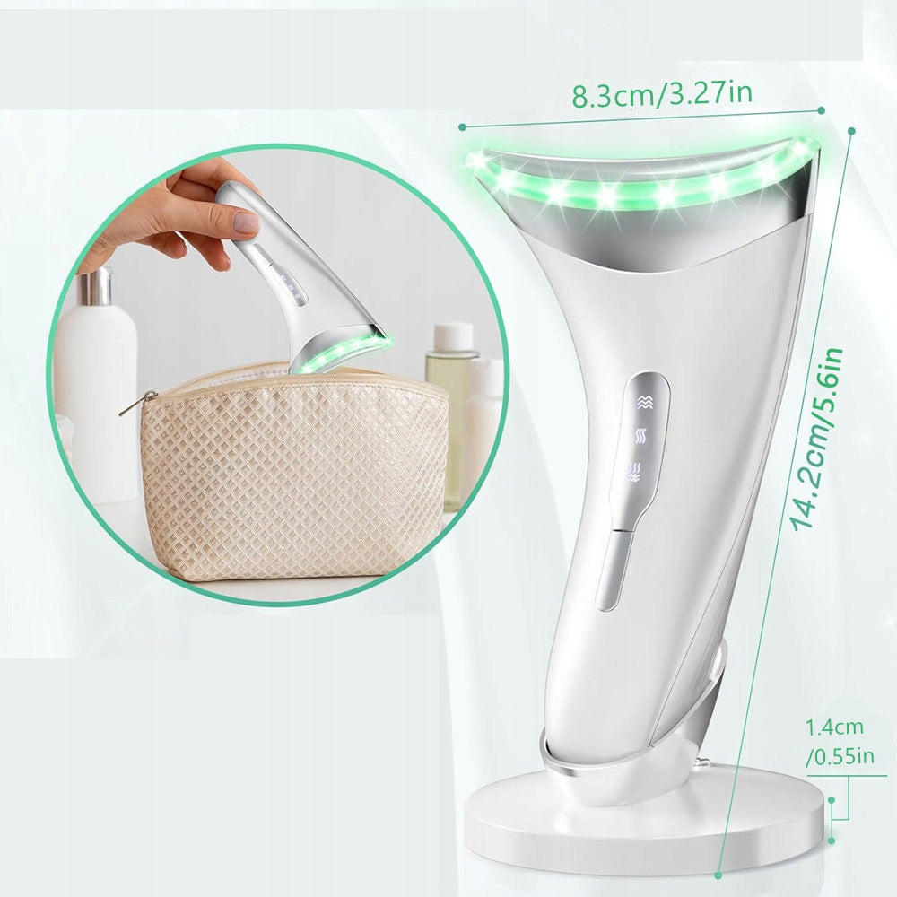 FACE AND NECK MASSAGER, REJUVENATING DEVICE WITH HEAT AND LED FOR HOME Packaging status original