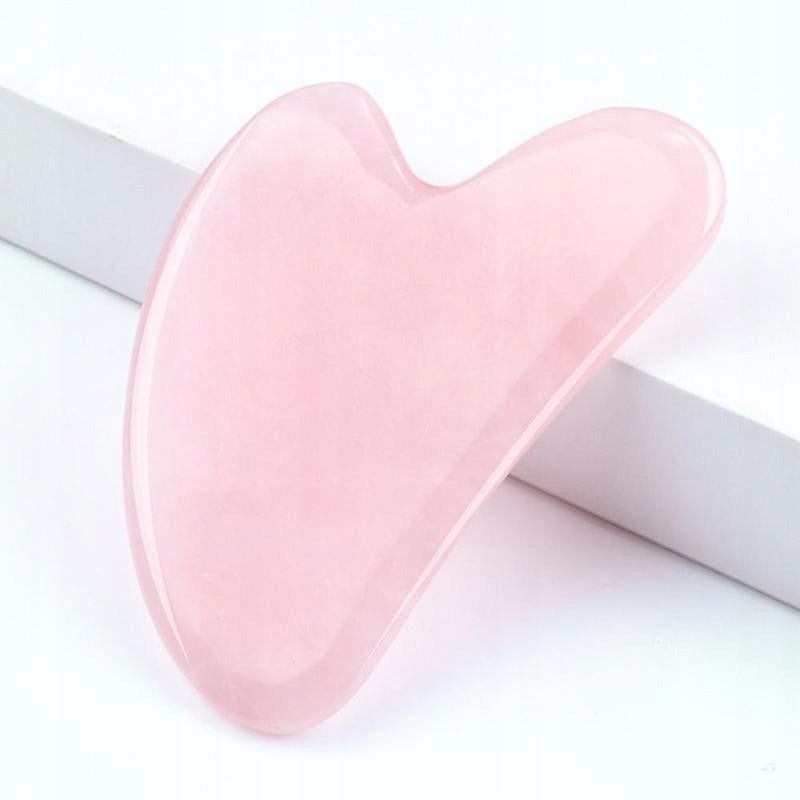 FACE BODY MASSAGE PLATE GUA SHA GUASHA QUARTZ PINK MASSAGER STONE Color pink