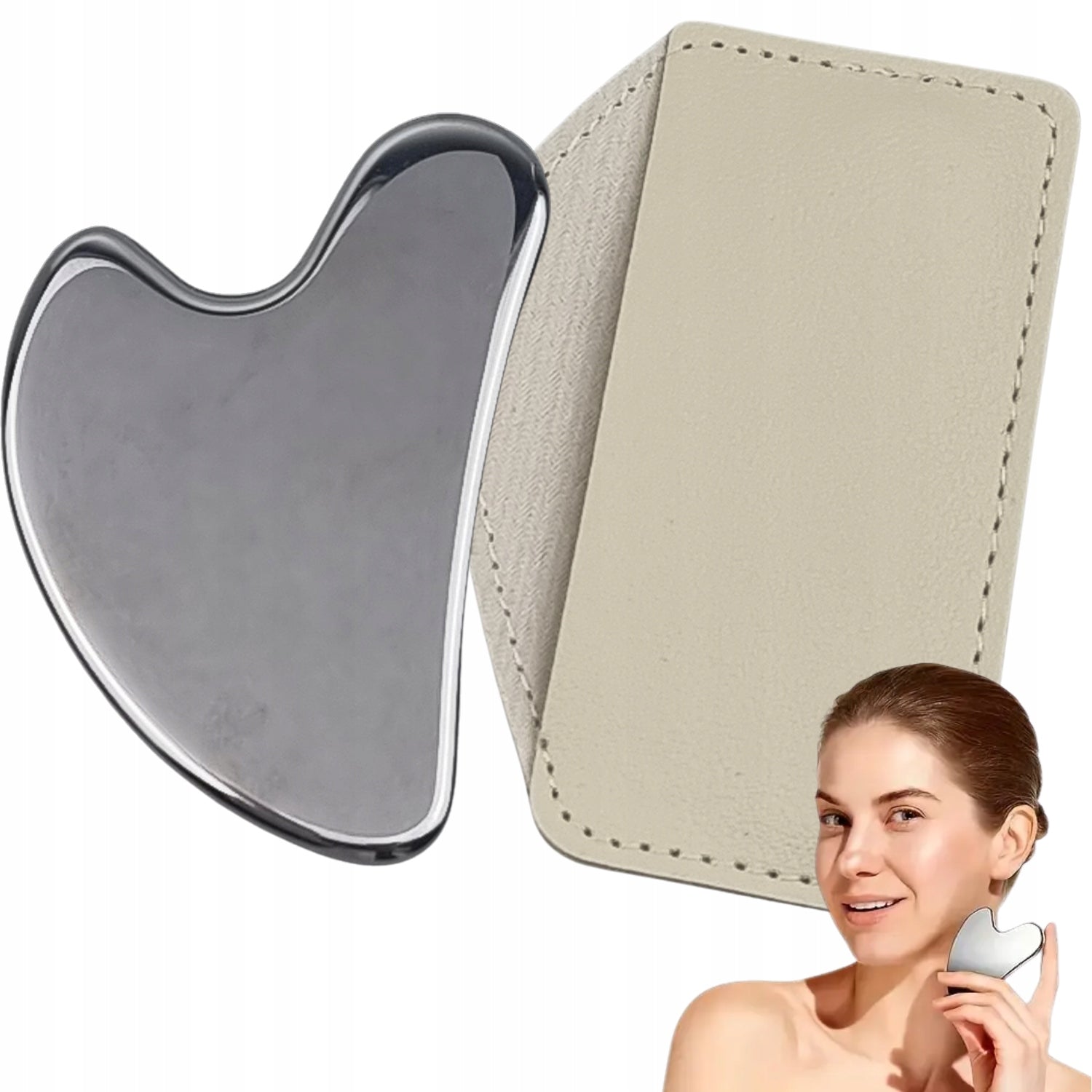 FACE MASSAGER GUA SHA MASSAGE PLATE METAL SURGICAL STEEL