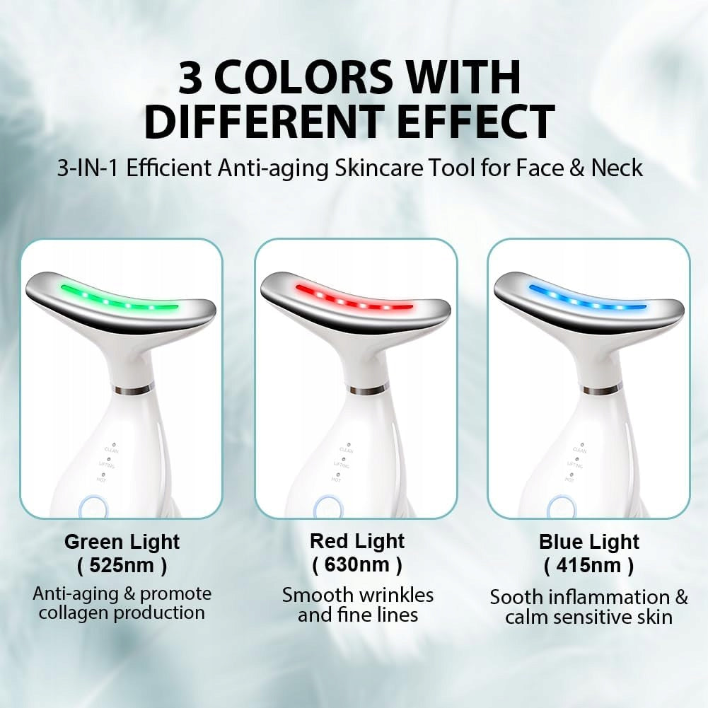 FACE MASSAGER WITH HEAT AND LED LIGHT FIRMS AND SMOOTHES WRINKLES EAN (GTIN) 5906663104015