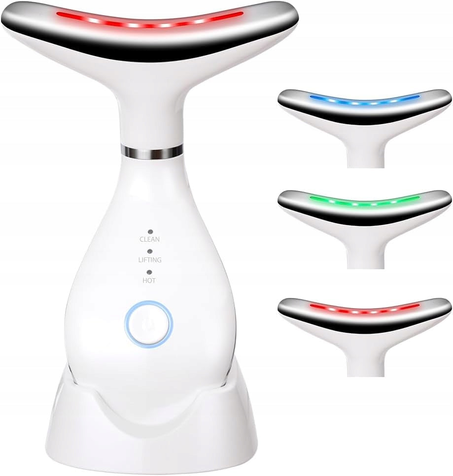 FACE MASSAGER WITH HEAT AND LED LIGHT FIRMS AND SMOOTHES WRINKLES