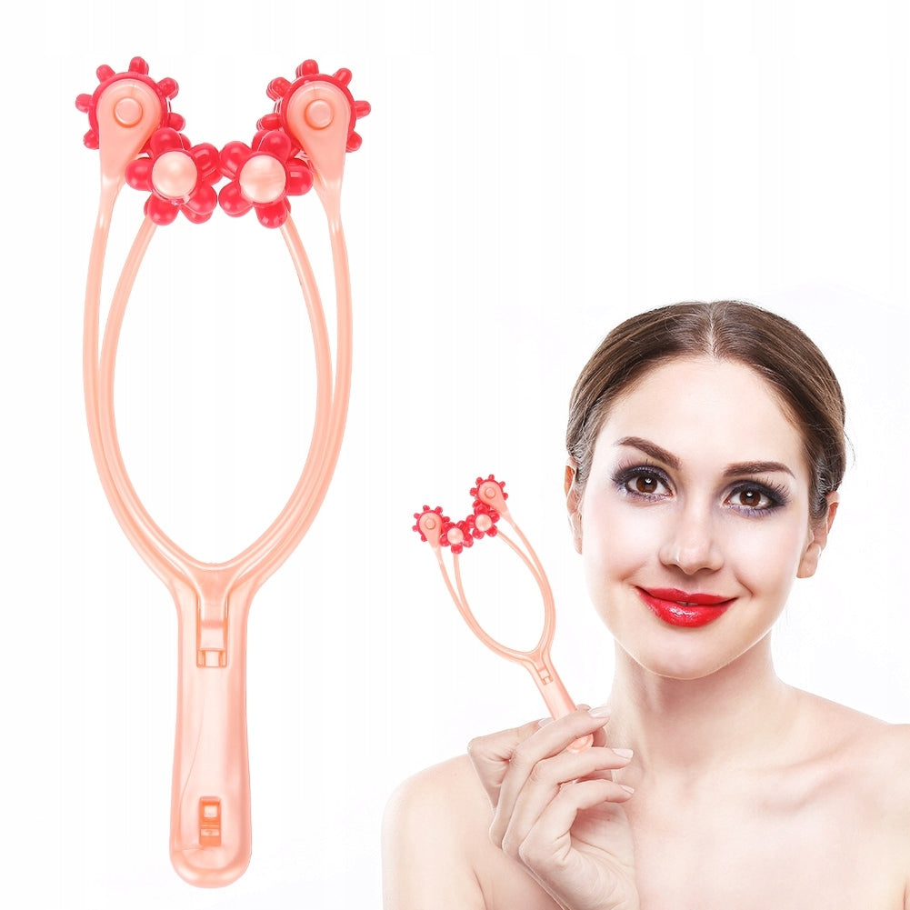 FACE ROLLER HAND MASSAGER SMOOTHING WRINKLES ROLLER 4 ROLLER