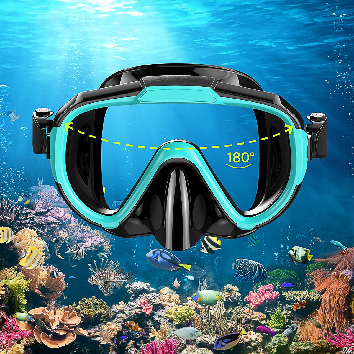 FACE SNORKELING MASK AND WATER SNORKELING TUBE Packaging status original
