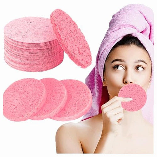 FACE SPONGES NATURAL CELLULOSE SET OF 30 PCS FOR WOMEN HOME
