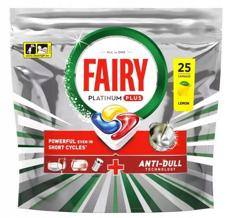 FAIRY PLATINUM PLUS CAPSULES FOR DISHWASHER LEMON 25 PCS TABLETS