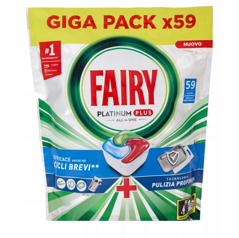 FAIRY Platinum PLUS Fresh – dishwasher capsules 59 pieces