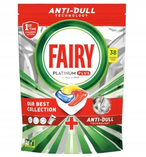 FAIRY Platinum Plus All In One Dishwasher Tablets 38pcs LEMON