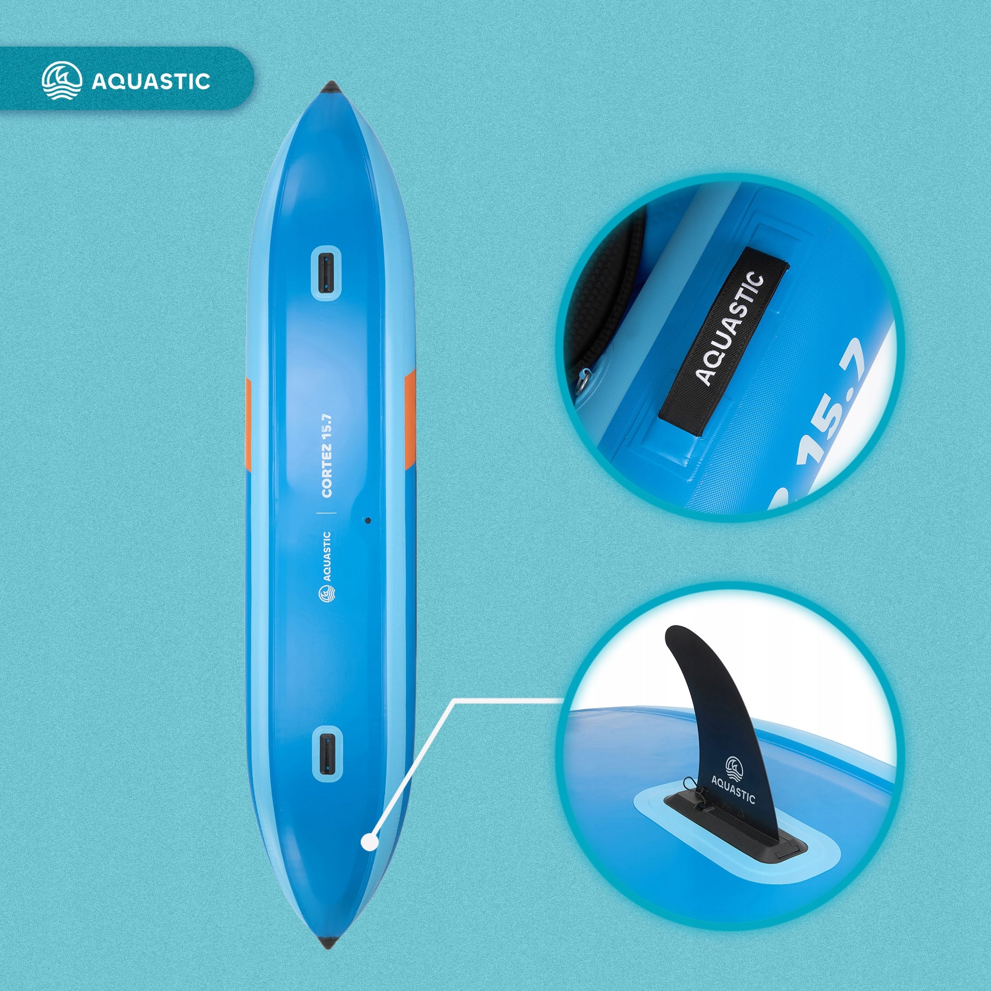 FAMILY 3-SEATER KAYAK / AQUASTIC Cortez 15'7" 475cm / pumped / SET Number of seats 3