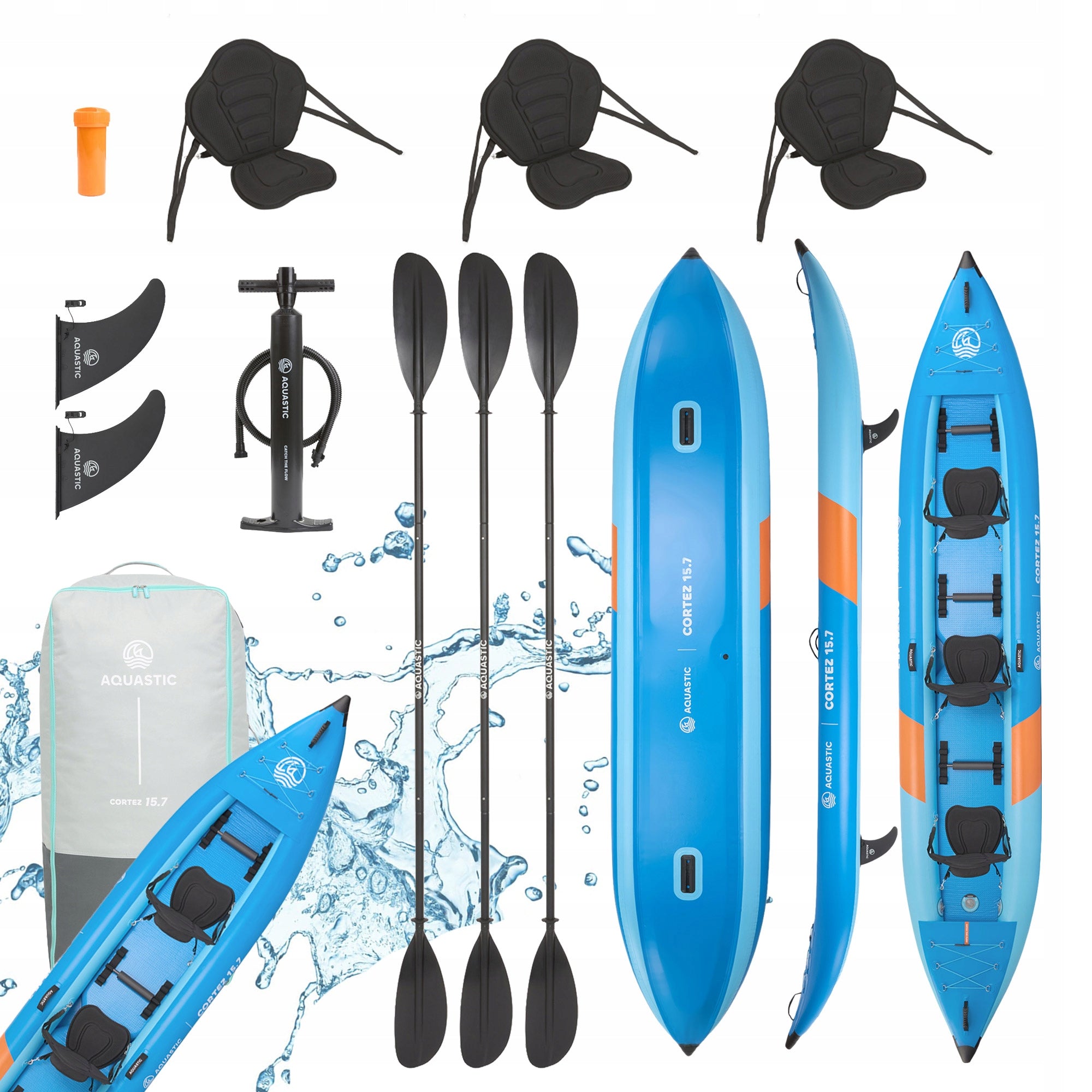 FAMILY 3-SEATER KAYAK / AQUASTIC Cortez 15'7" 475cm / pumped / SET