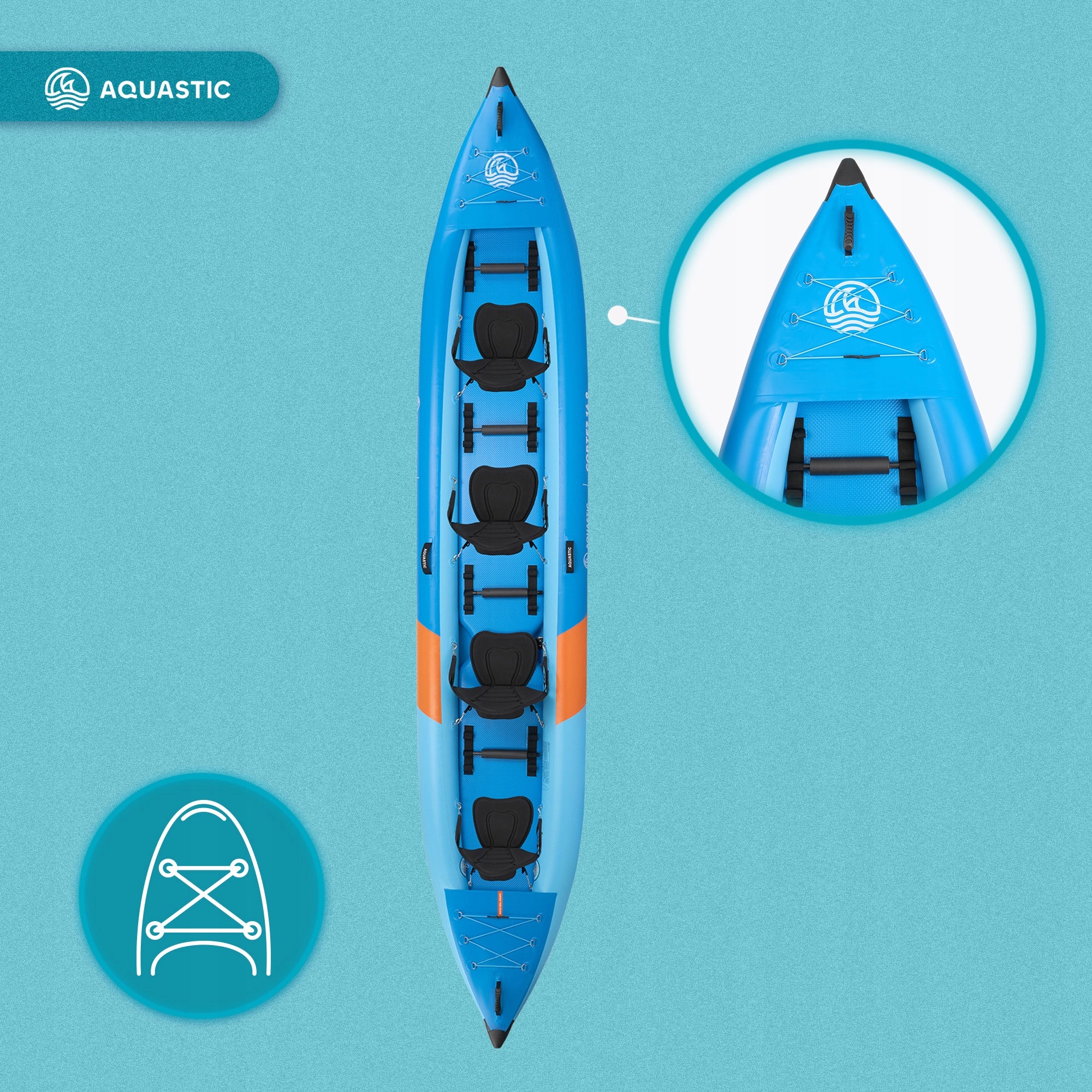 FAMILY 4-PERSON 5m / AQUASTIC Cortez 16'9" / 4x PADDLE Material pneumatic