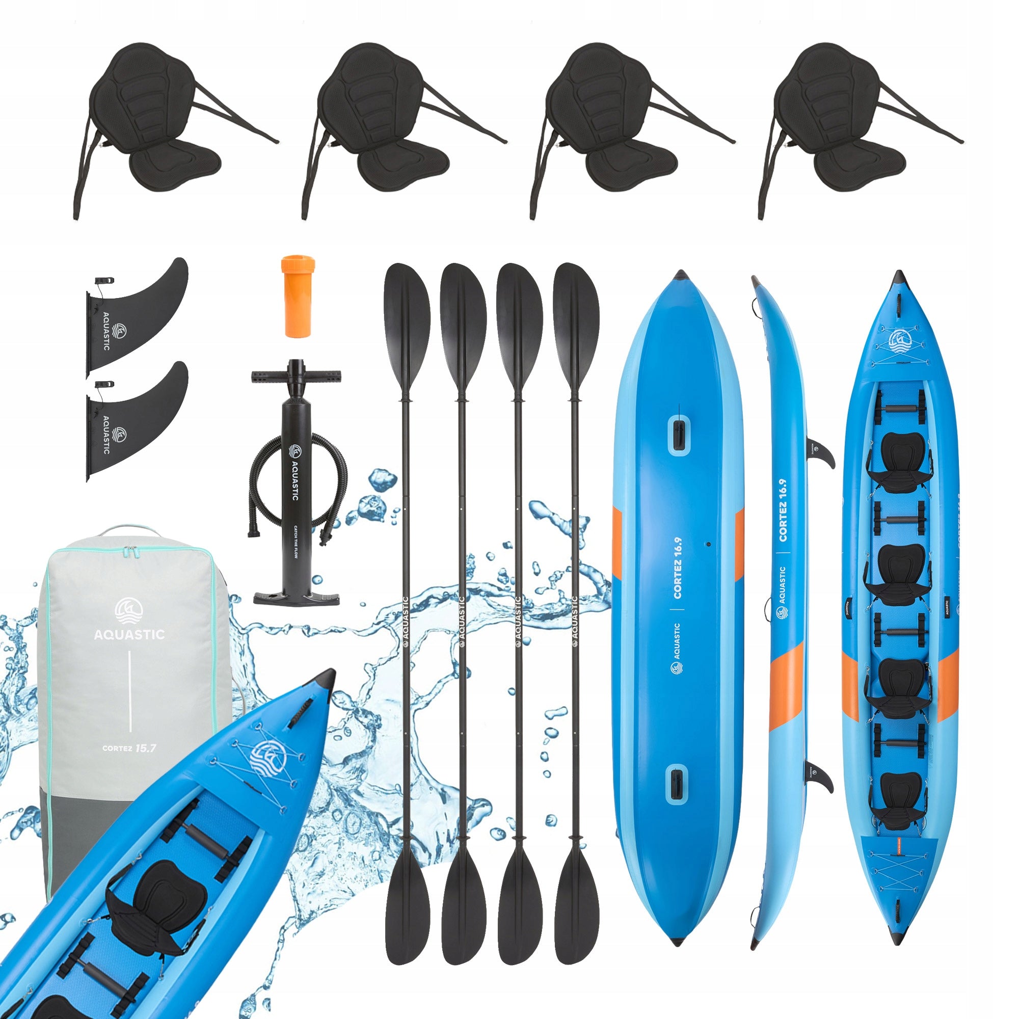 FAMILY 4-PERSON 5m / AQUASTIC Cortez 16'9" / 4x PADDLE