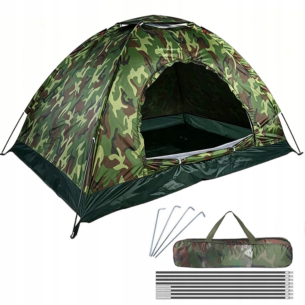 FAMILY HIKING TENT 2 PERSON CAMPING WATERPROOF MILITARY