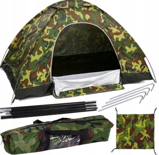 FAMILY HIKING TENT 3 2 PERSON CAMPING WATERPROOF MILITARY