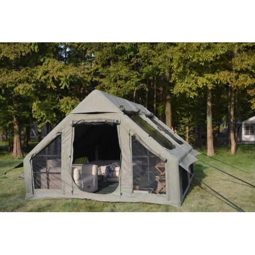 FAMILY INFLATABLE TENT 7-8 PEOPLE CAMPING WITH PUMP GREEN Brand no brand