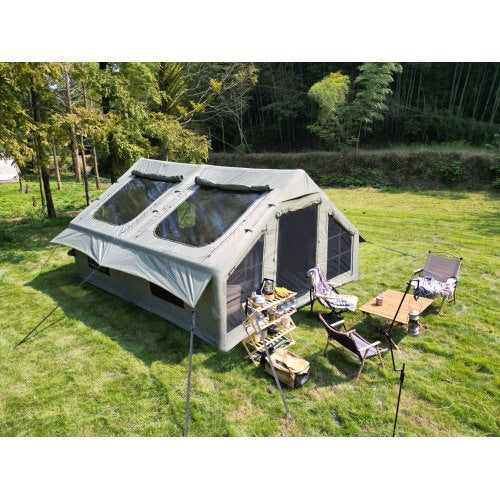 FAMILY INFLATABLE TENT 7-8 PEOPLE CAMPING WITH PUMP GREEN Manufacturer code NAMIOT RODZINNY TURYSTYCZNY DMUCHANY