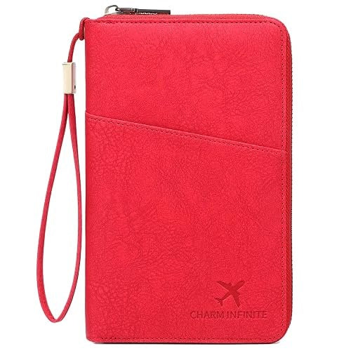 FAMILY PASSPORT ORGANIZER RFID LOCK FOR 4 5 PEOPLE LEATHER FOR BIRTHDAY Color multicolor