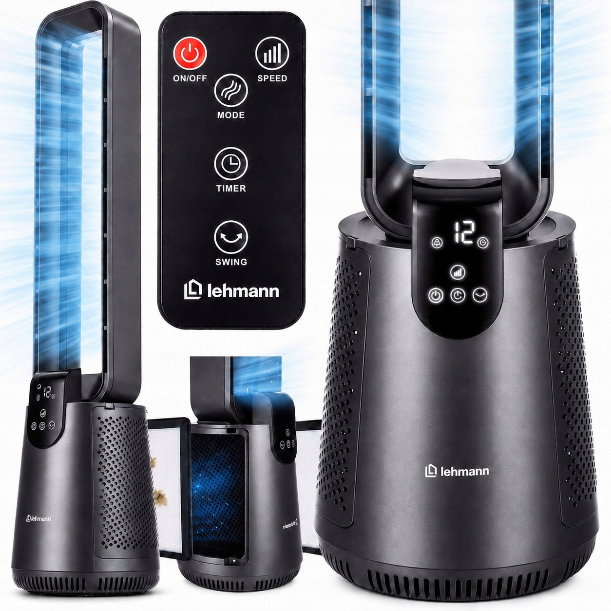 FAN COLUMN FAN FLOOR QUIET STANDING REMOTE CONTROL OSCILLATION POWERFUL8