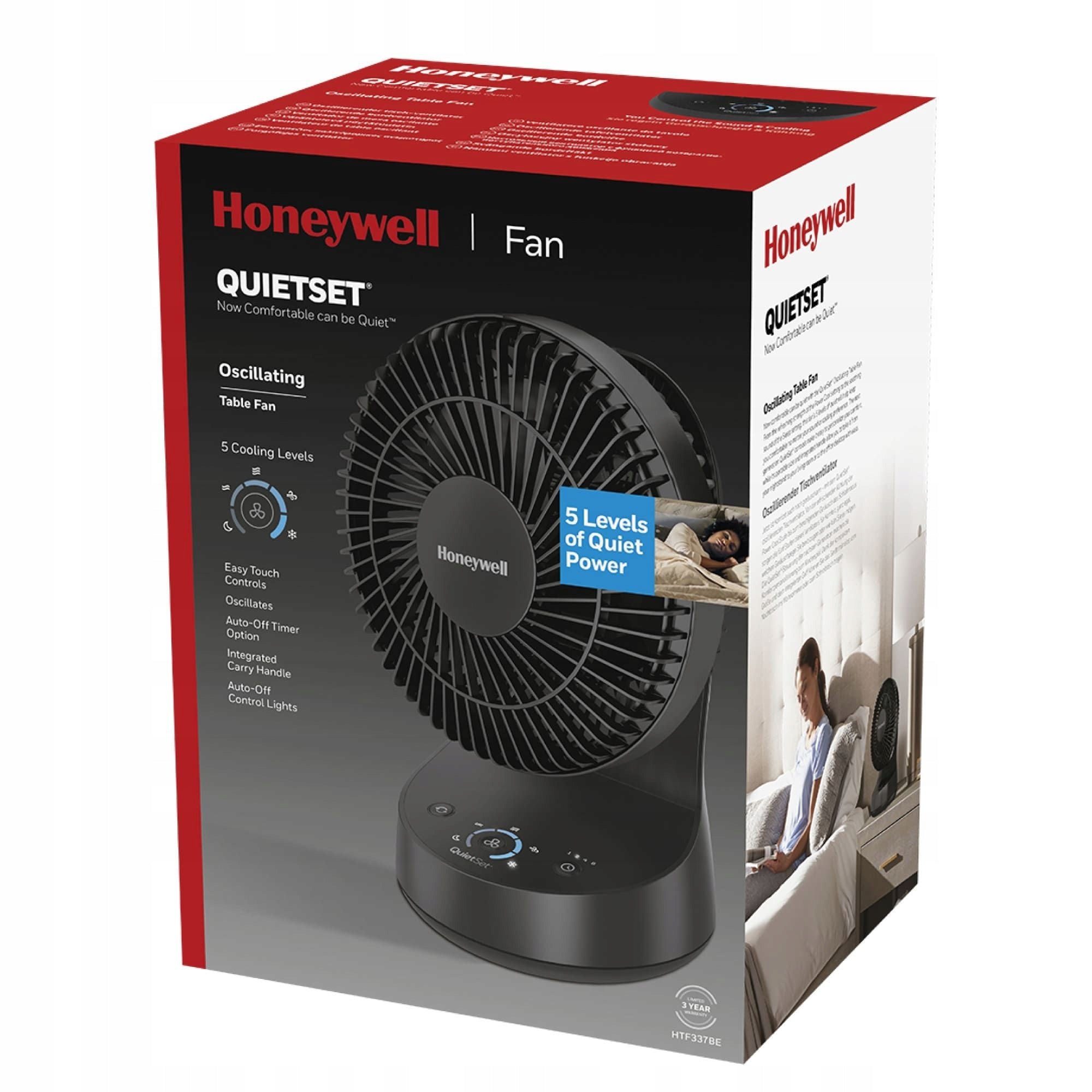 FAN DESK FAN HONEYWELL HTF337 5MODES QUIET OPERATION TIMER Model HONEYWELL HTF337BE4