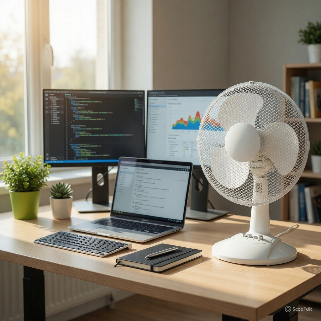 FAN DESK FAN QUIET OFFICE POWERFUL 40W OSCILLATION 3 MODES Functions oscillation automatic oscillation tilt angle adjustment