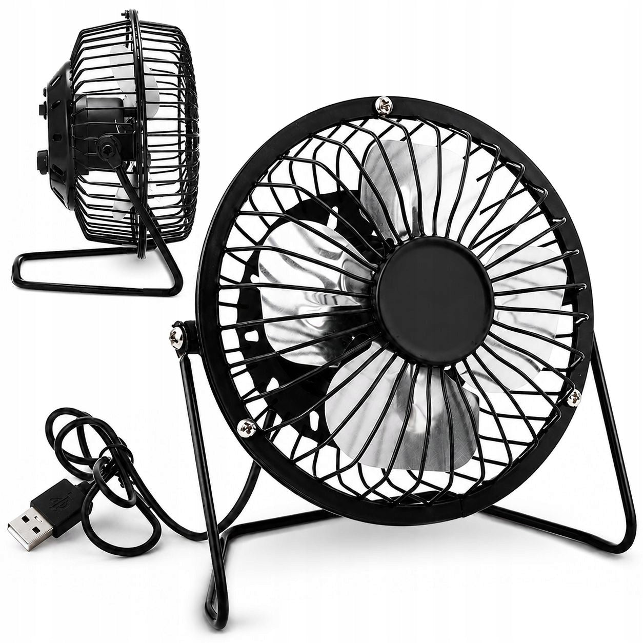 FAN DESK FAN STANDING SILENT FAN USB BLACK