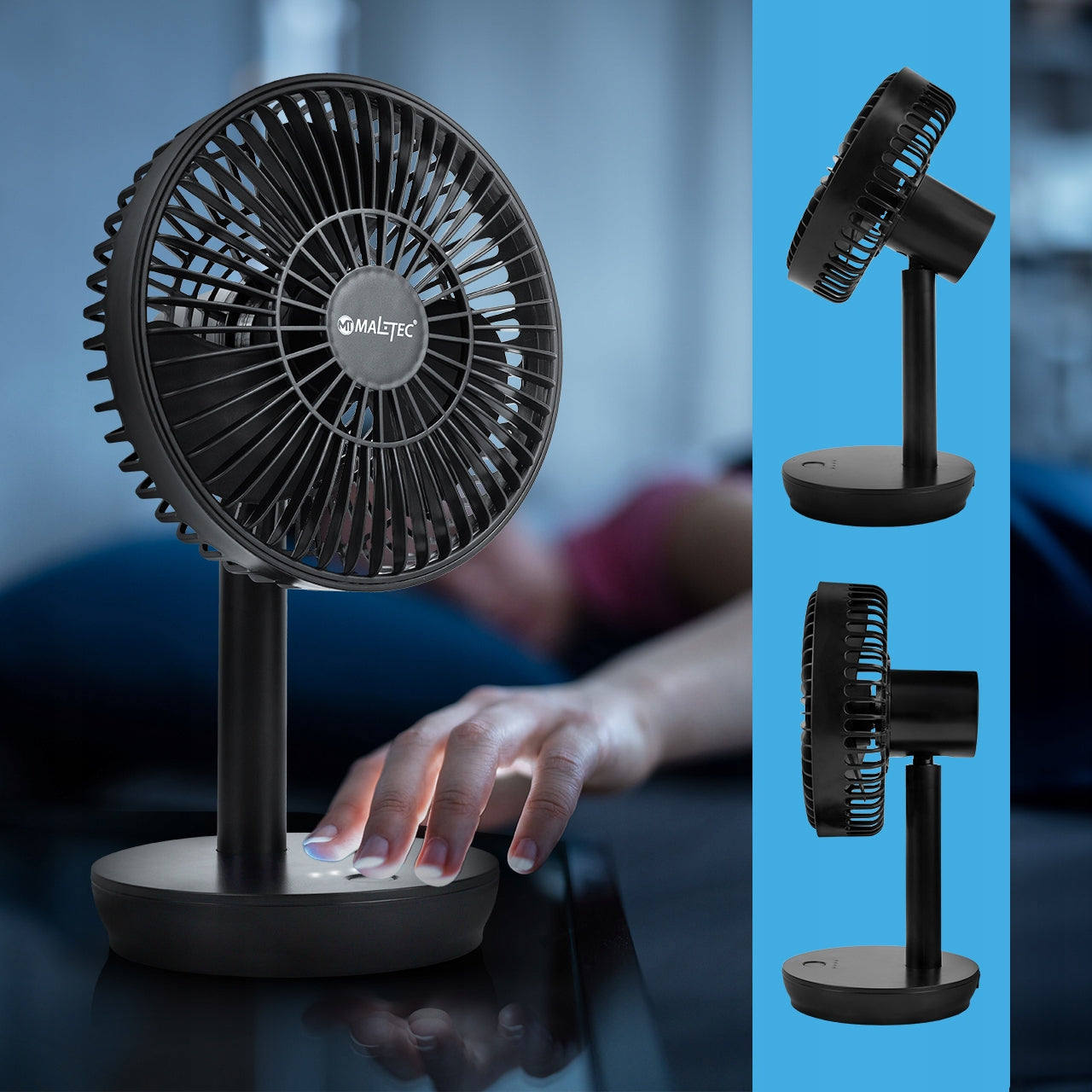 FAN DESKSTANDING QUIET SMALL BLACK USB WIRELESS 4000 Manufacturer code WIATRAK WENTYLATOR BIURKOWYSTOJĄCY CICHY MAŁY