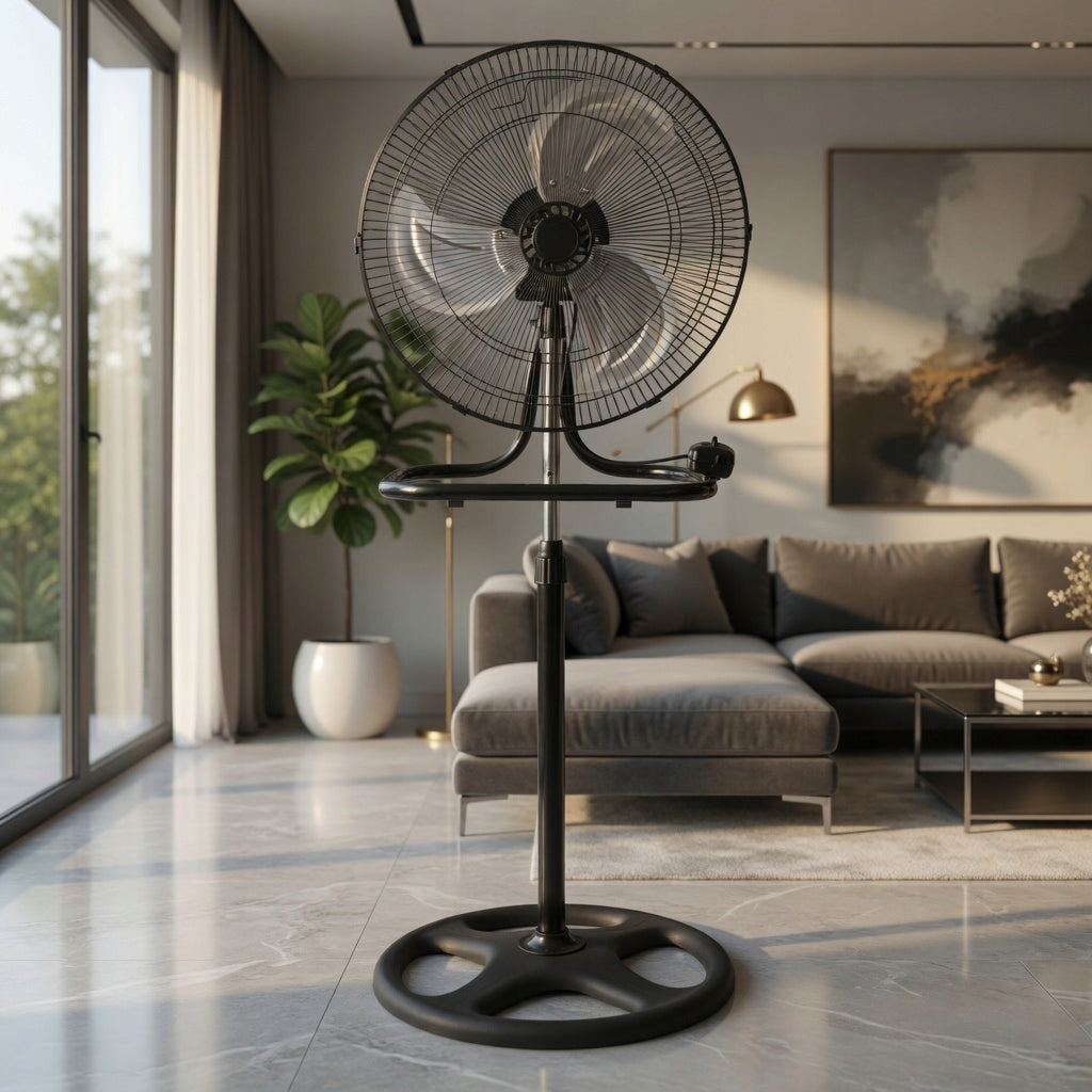 FAN FLOOR STANDING FAN QUIET 18″ INDUSTRIAL STRONG Functions automatic oscillation tilt angle adjustment