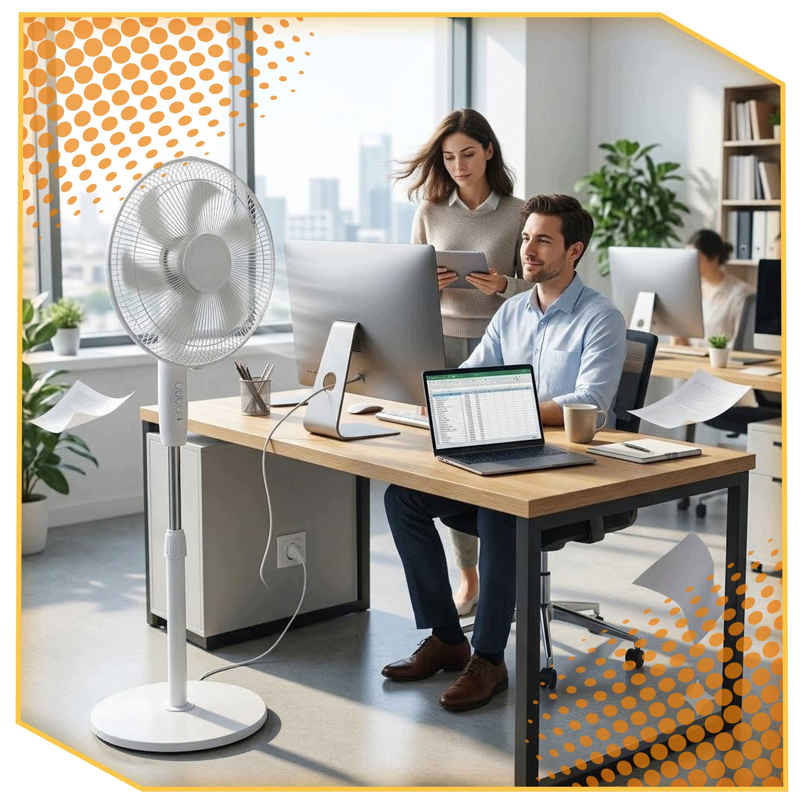 FAN FOR HOME OFFICE ROOM FLOOR STANDING QUIET STRONG LARGE Packaging status original