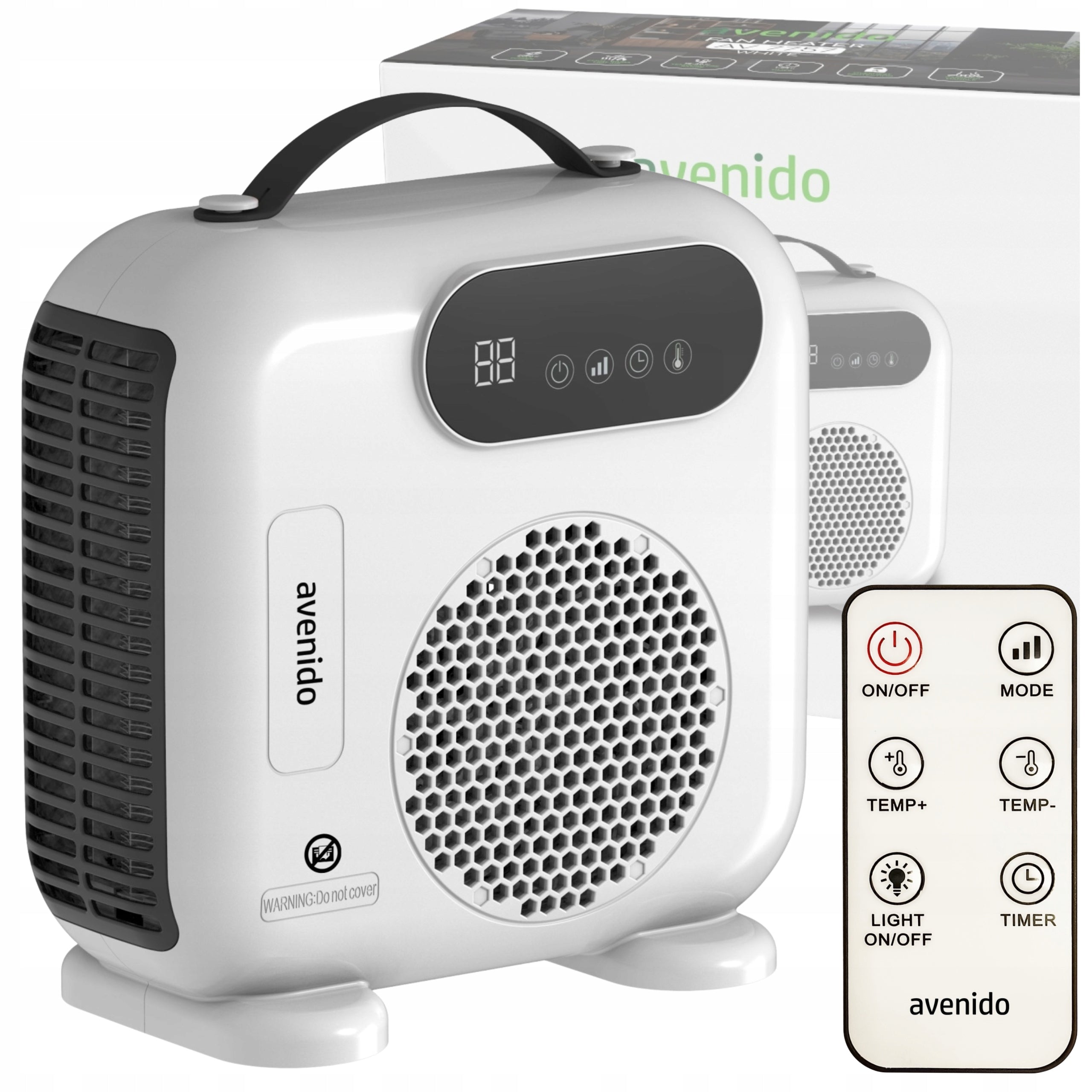 FAN HEATER ELECTRIC HEATER 2000W ENERGY SAVING APRON + REMOTE CONTROL
