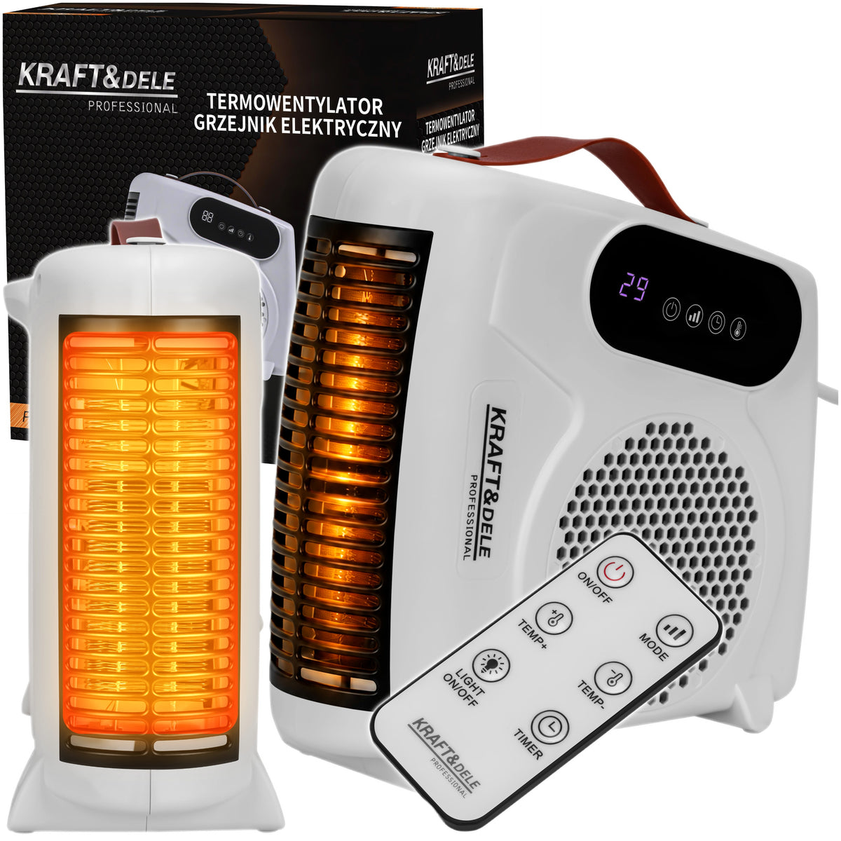 FAN HEATER ELECTRIC HEATER 2000W PORTABLE FAN MODE +PILOT KD6519