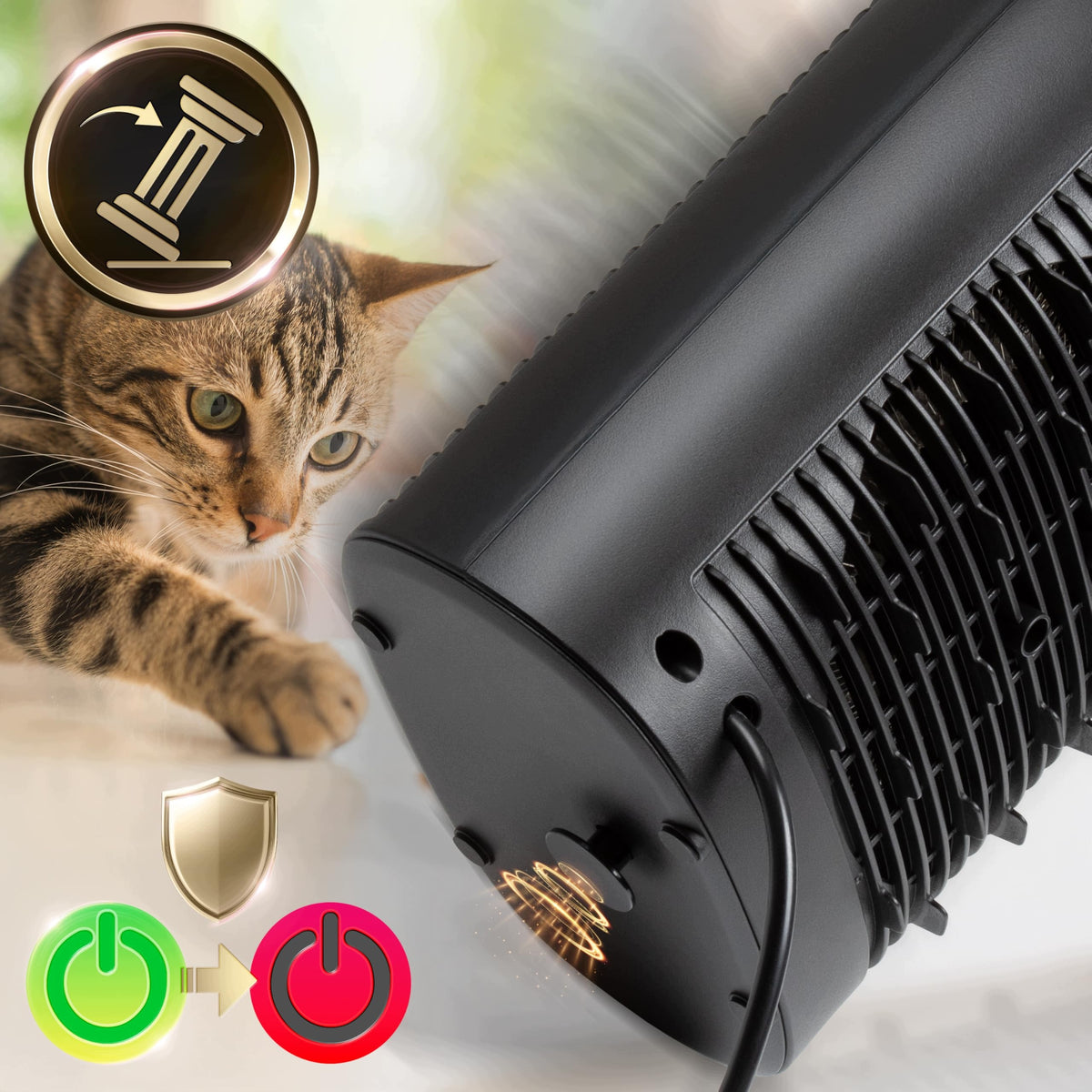 FAN HEATER ELECTRIC HEATER 2000W THERMOSTAT 3 MODES BLACK Packaging status original