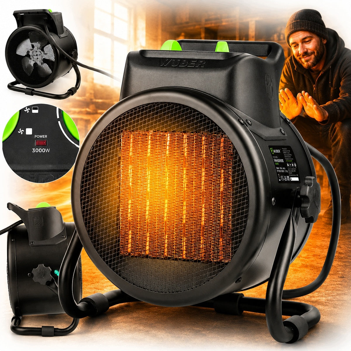 FAN HEATER ELECTRIC HEATER 3KW BLOWER HEATER FARELKA STRONG Packaging status original