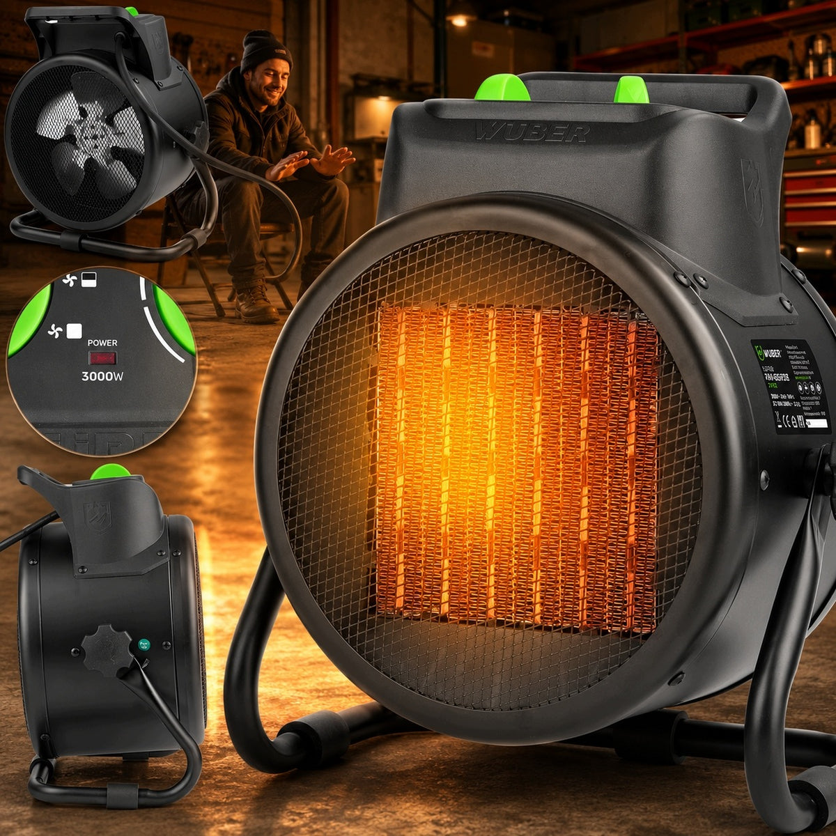 FAN HEATER ELECTRIC HEATER 3KW BLOWER HEATER FARELKA STRONG