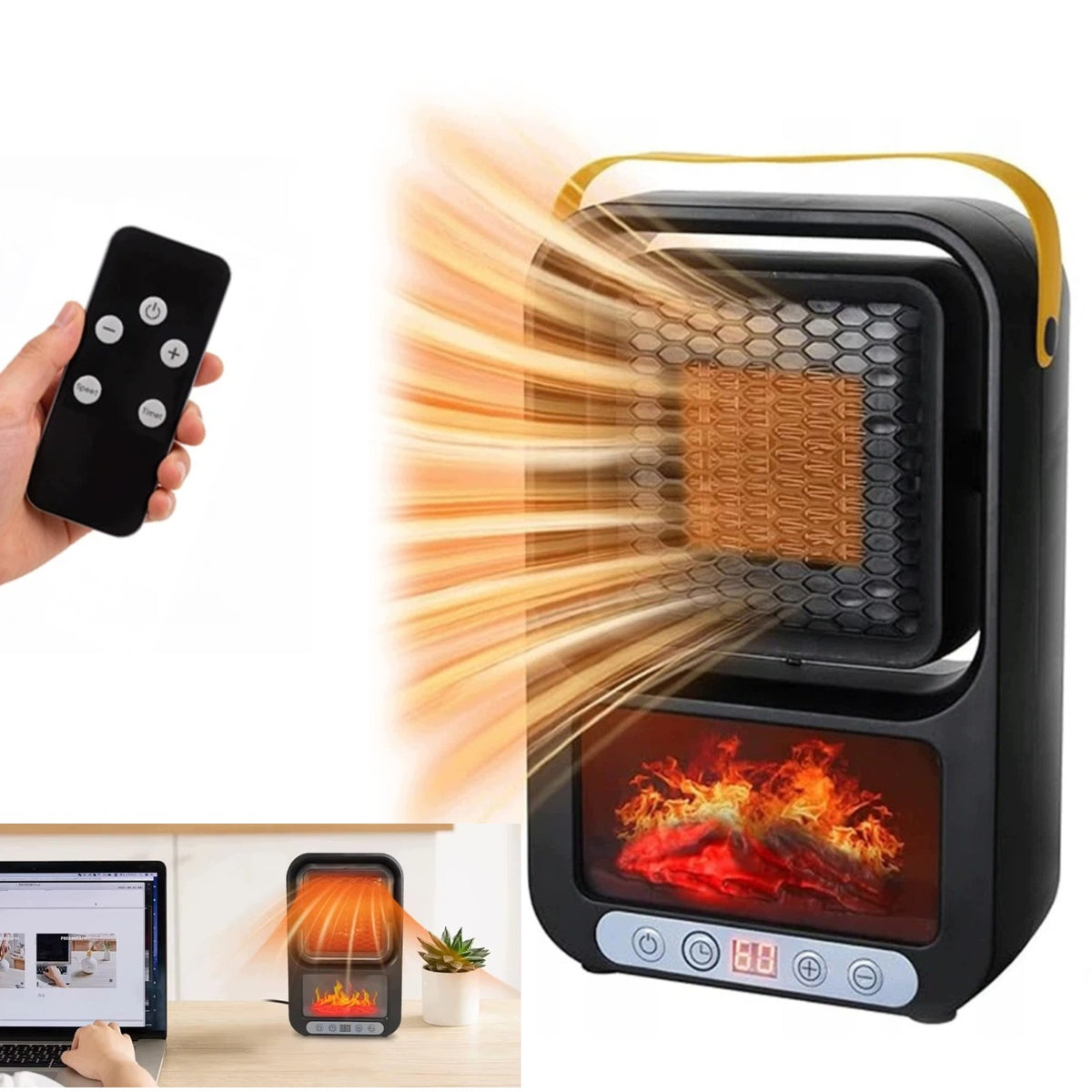 FAN HEATER ELECTRIC HEATER APRON ENERGY-SAVING + REMOTE CONTROL
