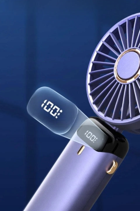 FAN MINI PORTABLE FOLDABLE HANDHELD USB LED 5 MODES QUIET POWERFUL BATTERY Packaging status original