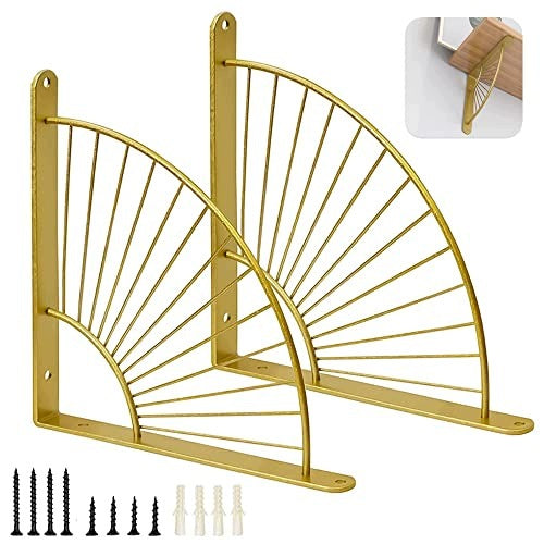FAN SHELF BRACKETS GOLD METAL 2 PIECES WALL MOUNTING Brand no brand
