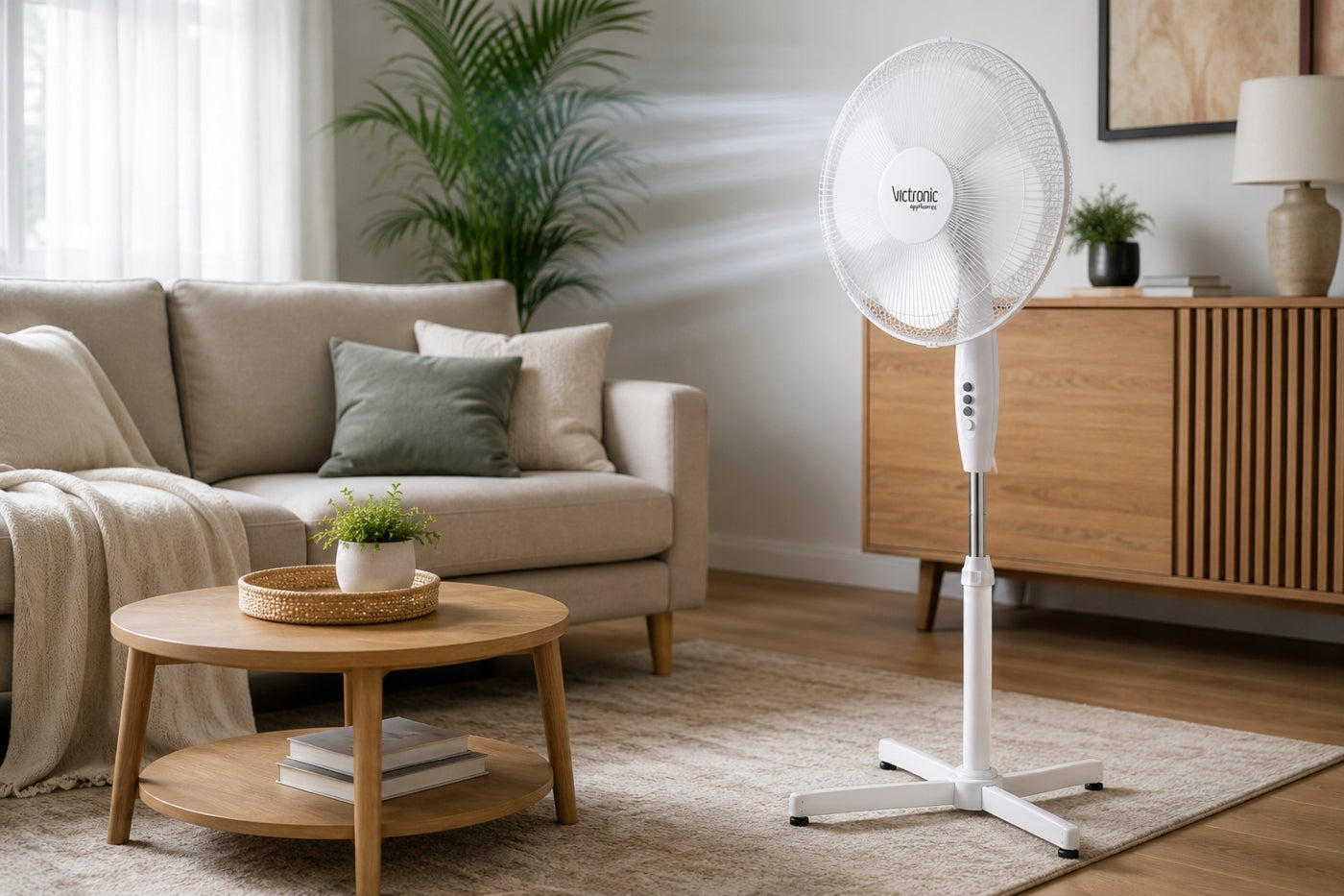 FAN STANDING FAN ADJUSTMENT OSCILLATION QUIET POWERFUL 40W SET OF 2 Fan type floor