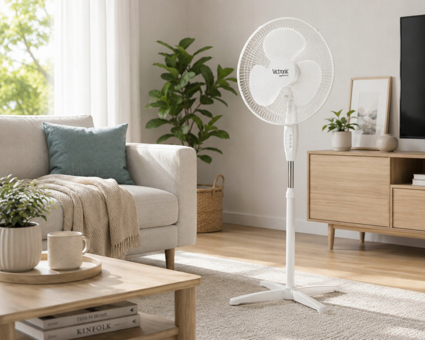 FAN STANDING FAN ADJUSTMENT OSCILLATION QUIET POWERFUL 40W SET OF 2 Model 40