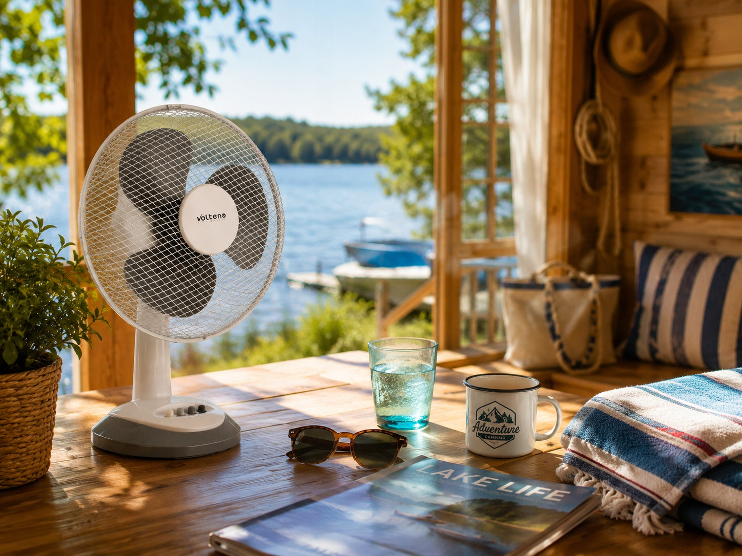 FAN TABLE FAN STANDING DESK OSCILLATION QUIET POWERFUL 30CM 35W Dominant color white