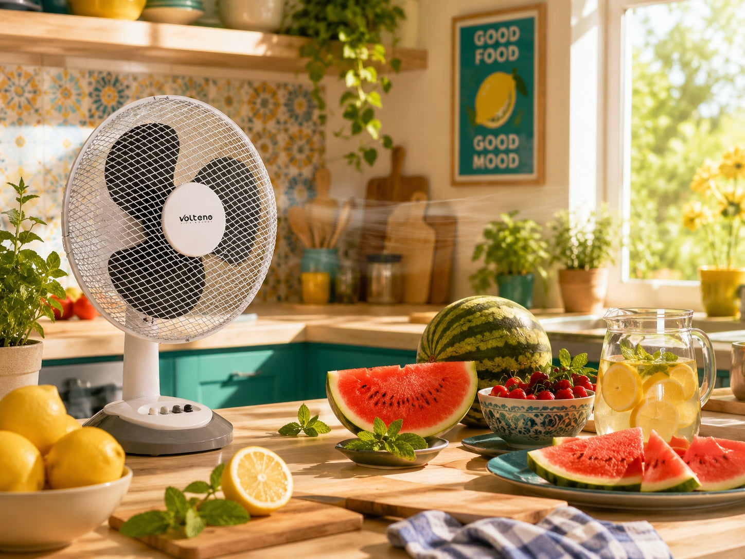 FAN TABLE FAN STANDING DESK OSCILLATION QUIET POWERFUL 30CM 35W Functions oscillation tilt angle adjustment