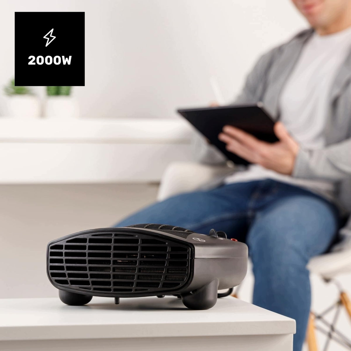 FAN TAURUS 2000W COMPACT HEATER UP TO 15M² BLACK Packaging status original
