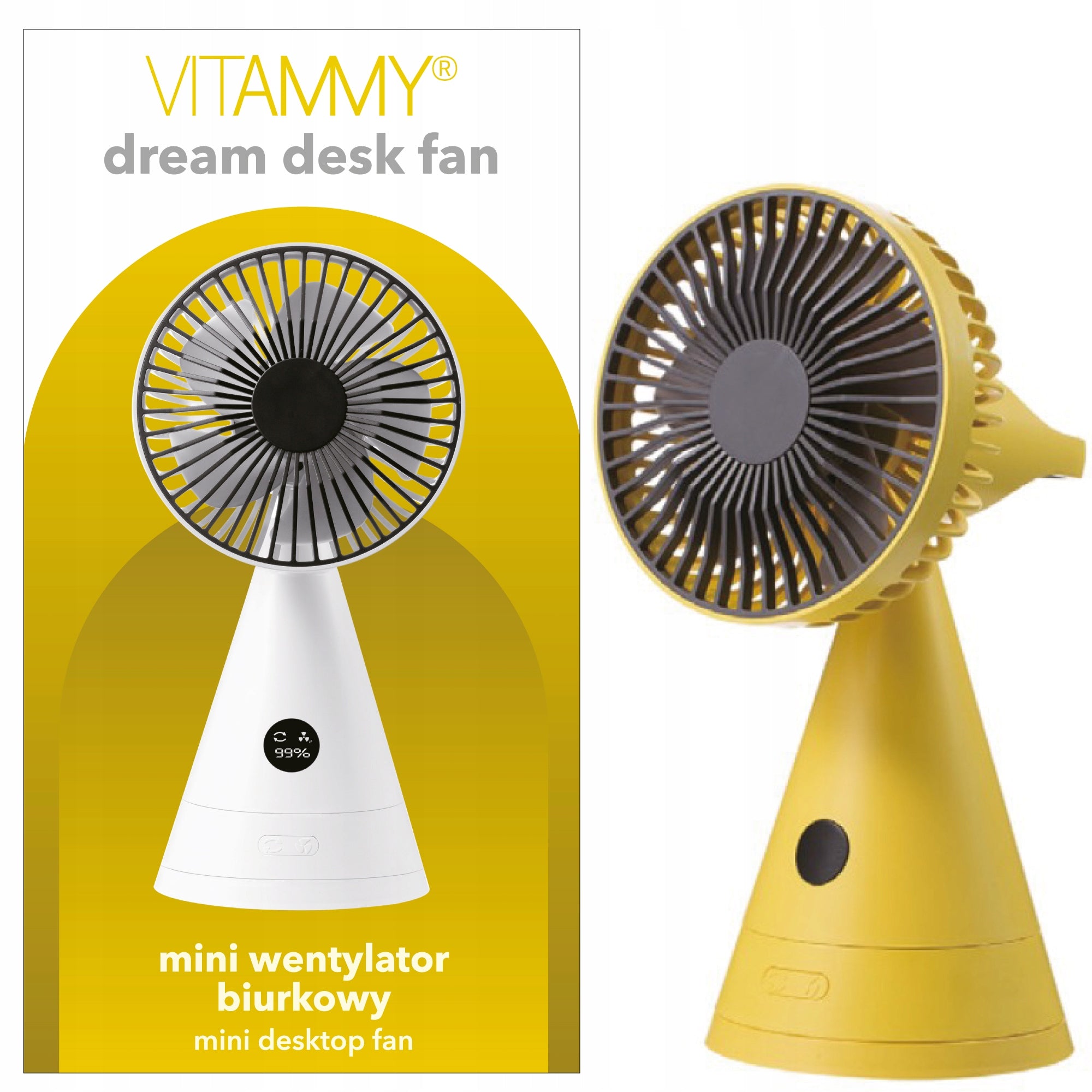 FAN VITAMMY DESK FAN PORTABLE RECHARGEABLE USB 4000 mAh