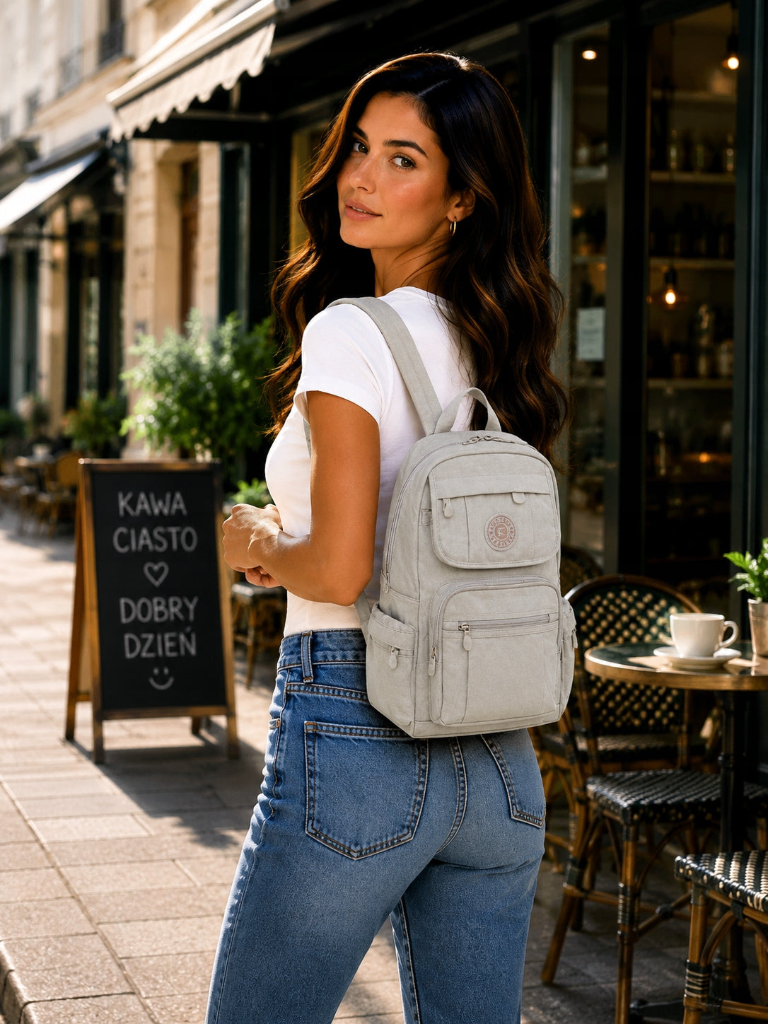 FANTASY Women's A4 City BACKPACK for Trip, School, Work Grey Brand Fantasy