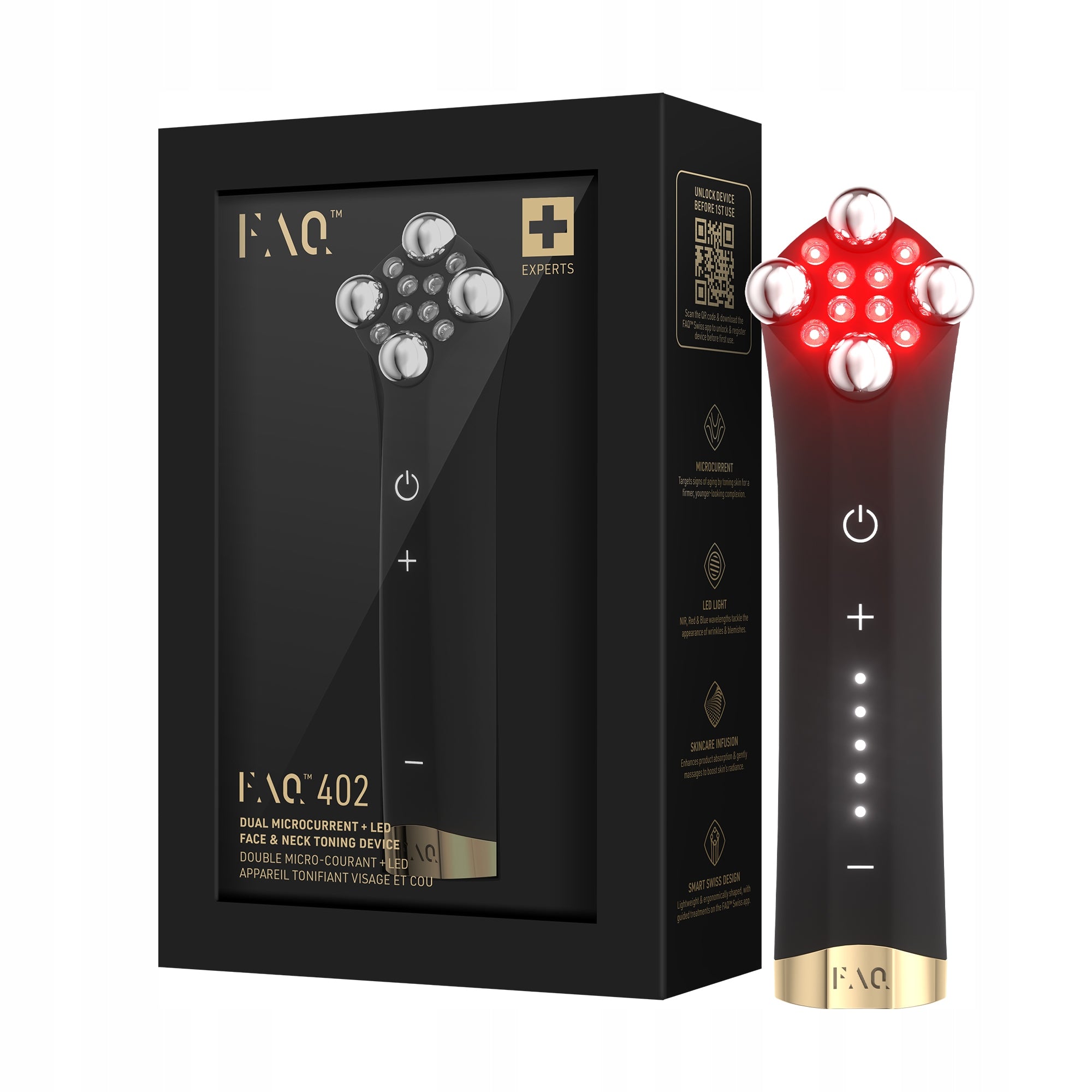 FAQ 402 – device with dual microcurrent and red LED light Brand FOREO
