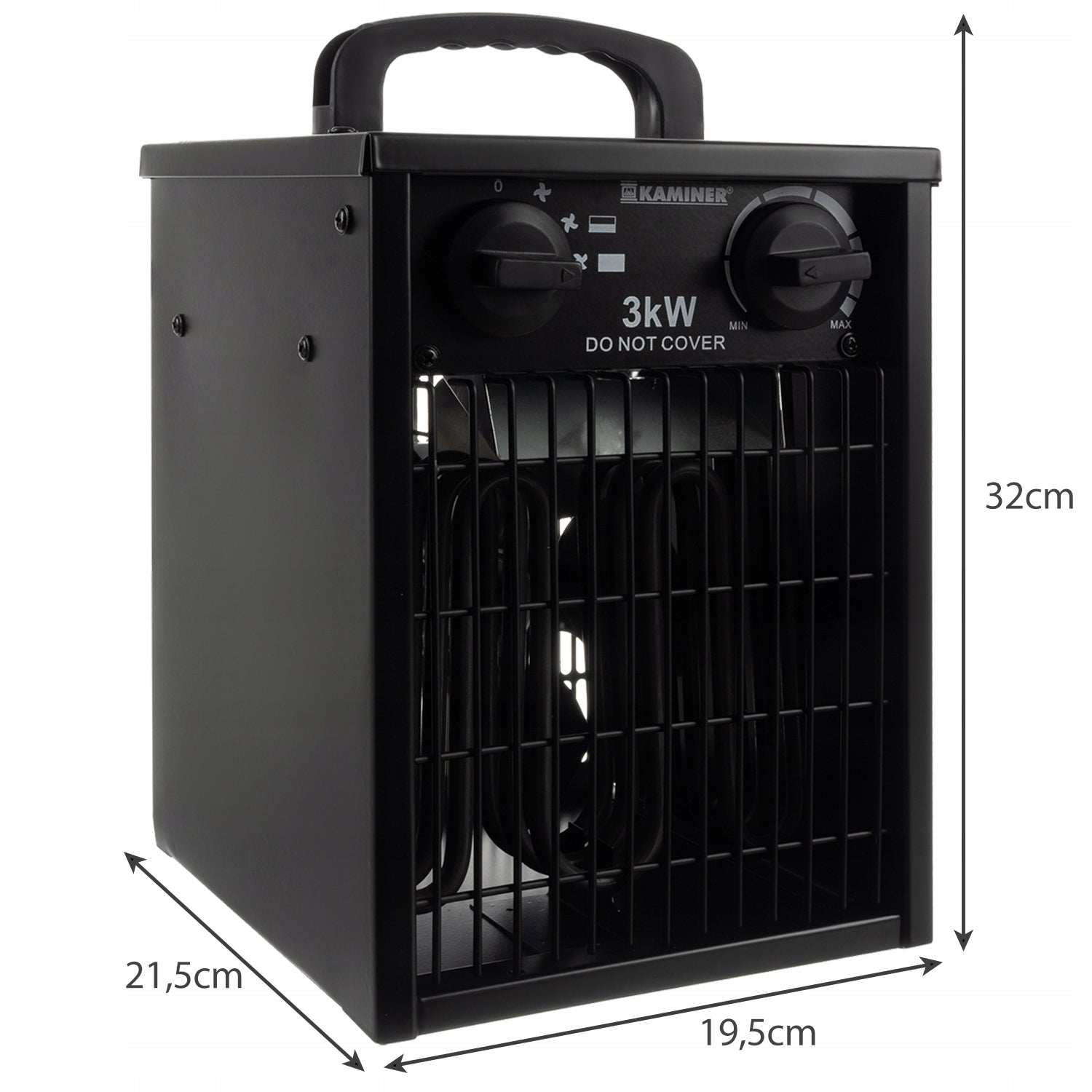 FARELKA ELECTRIC HEATER FAN HEATER THERMOSTAT 3kW 3000W Brand Kaminer