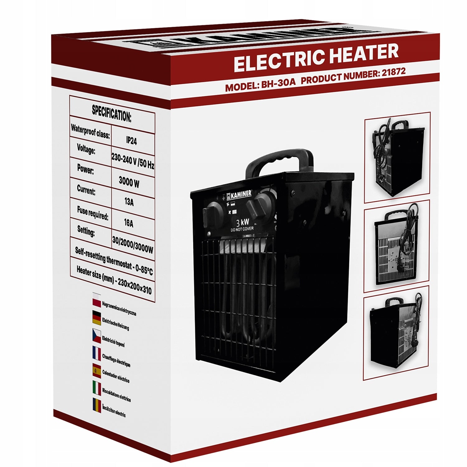 FARELKA ELECTRIC HEATER FAN HEATER THERMOSTAT 3kW 3000W Manufacturer code cicha wydajna farelka ogrzewania 3000 prezent