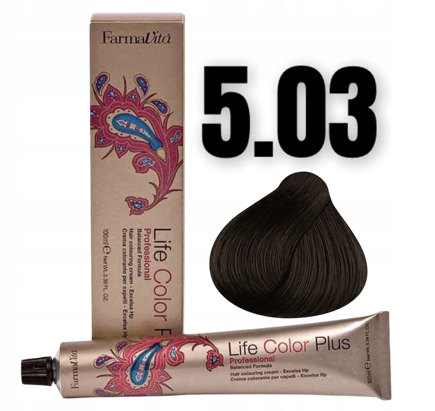 Ilgalaikiai plaukų dažai Farmavita Life Color Plus Nº 5 3 Warm Light Brown, 100 ml