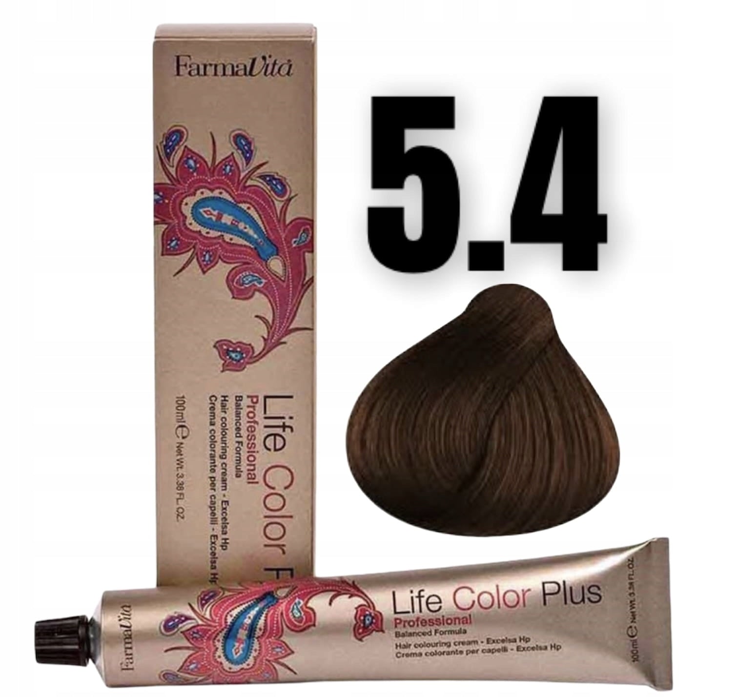 Ilgalaikiai plaukų dažai Farmavita Life Color Plus Nº 5 4 Light Brown Copper, 100 ml