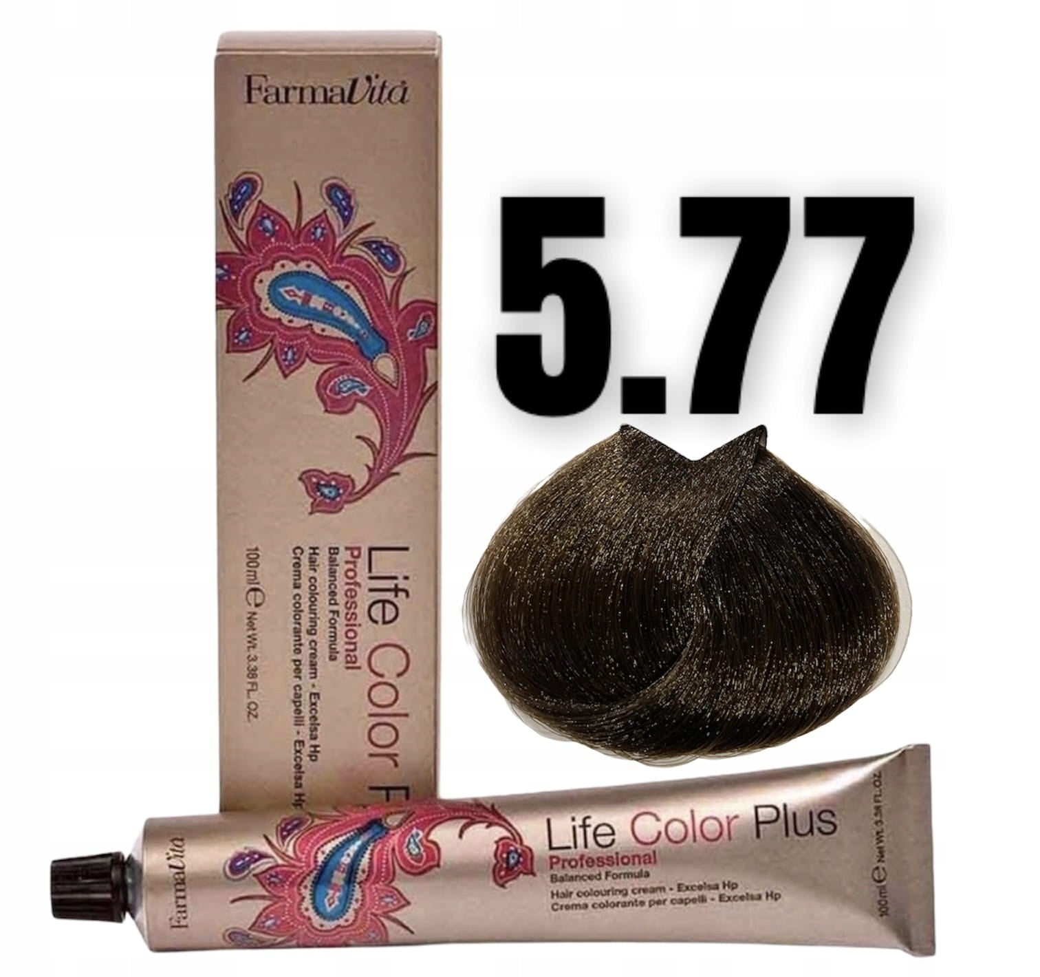 Ilgalaikiai plaukų dažai Farmavita Life Color Plus Nº 5 77 Light Brown Intense, 100 ml