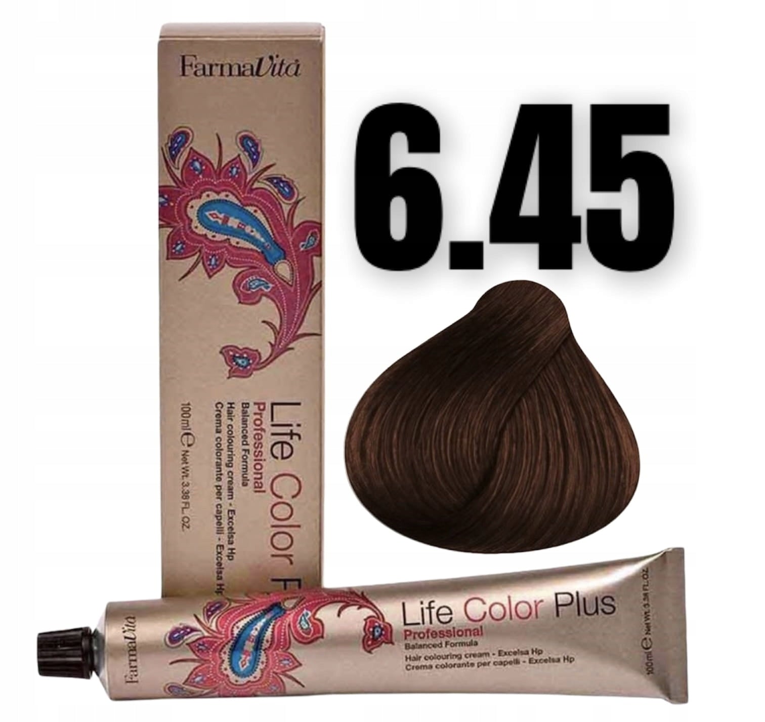Ilgalaikiai plaukų dažai Farmavita Life Color Plus Nº 6 45 Dark Blonde Mahogany, 100 ml